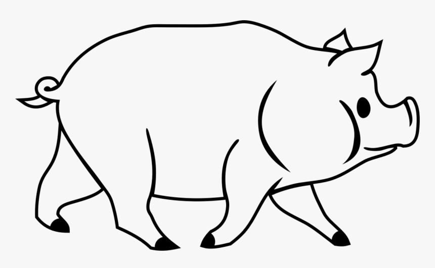 Transparent Pig Outline Png - Pig Png Black And White, Png Download, Free Download