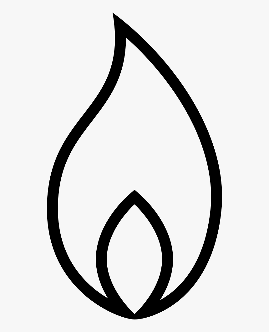 Ios Flame Outline - Outline Of A Flame, HD Png Download, Free Download