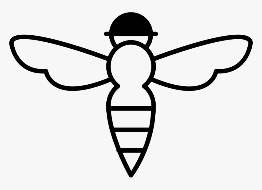 Bee With Sting Outline - Transparent Bee Outline Free, HD Png Download, Free Download