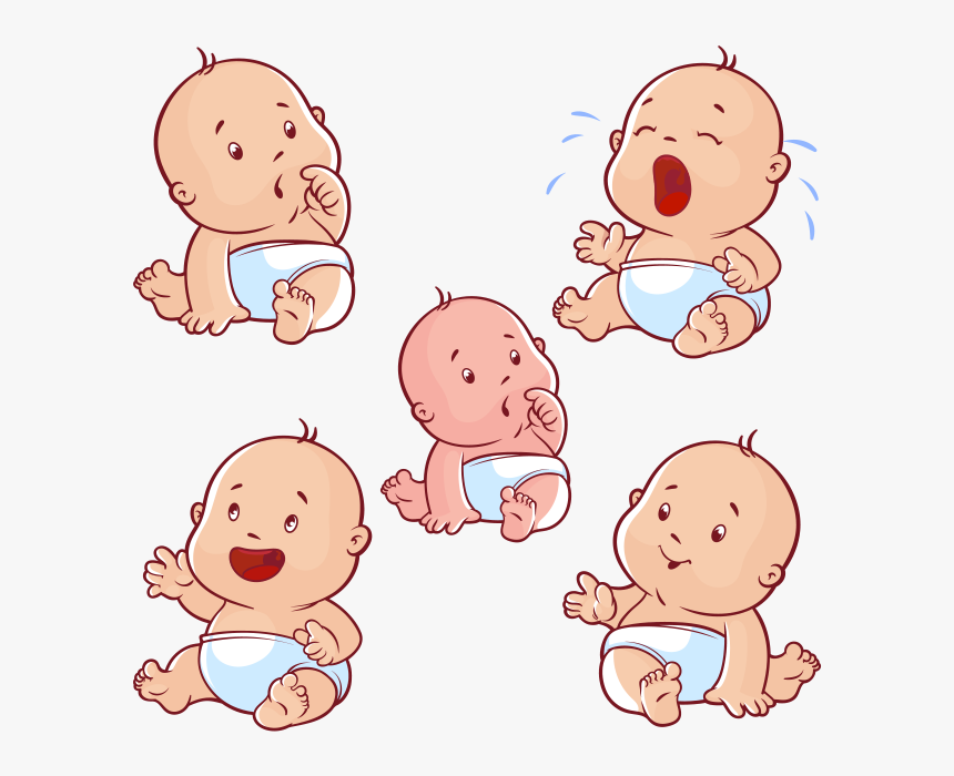 Diaper Clipart Baby Clapping Hand - Cute Baby Cartoon Vector, HD Png Download, Free Download