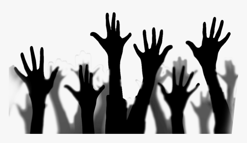 Finger Clip Art Hands - Raised Hands Silhouette Png, Transparent Png, Free Download