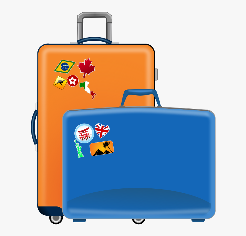 Suitcase,hand And Bags,clip Art,rolling - Vacation Clipart, HD Png Download, Free Download