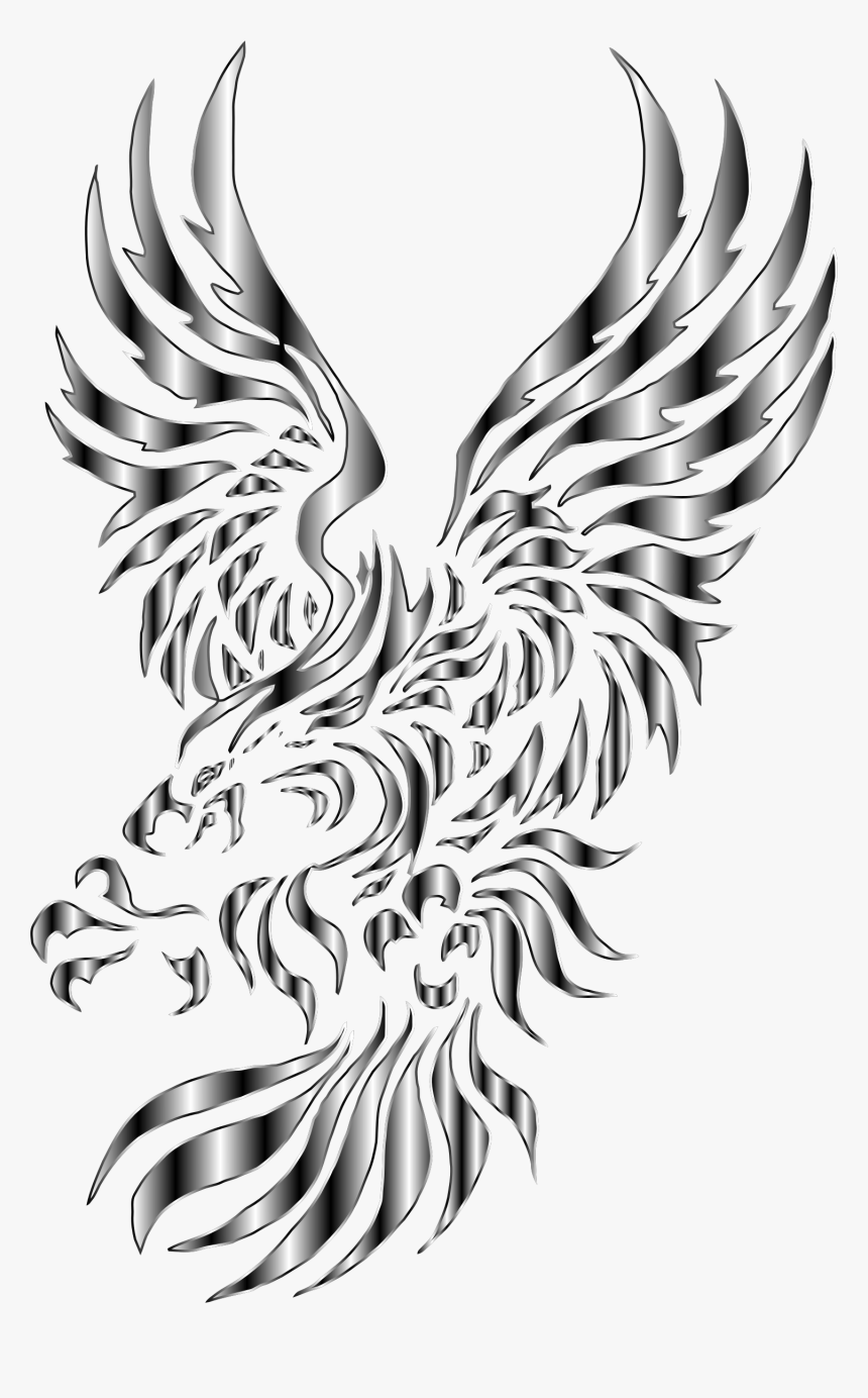 Tattoo Drawing Of Eagle - Eagle Tattoo Tribal Soaring, HD Png Download, Free Download
