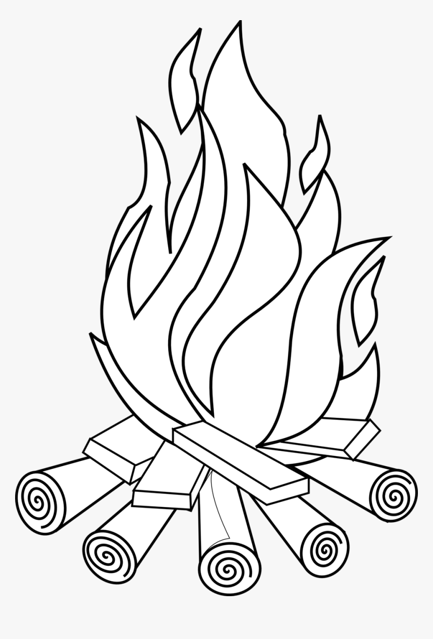 Fire Line Art Fire Black White Line Art 555px - Fire Clipart Black And White, HD Png Download, Free Download