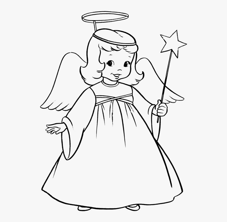 Gingerbread Clipart Angel - Angel Colouring Page, HD Png Download, Free Download