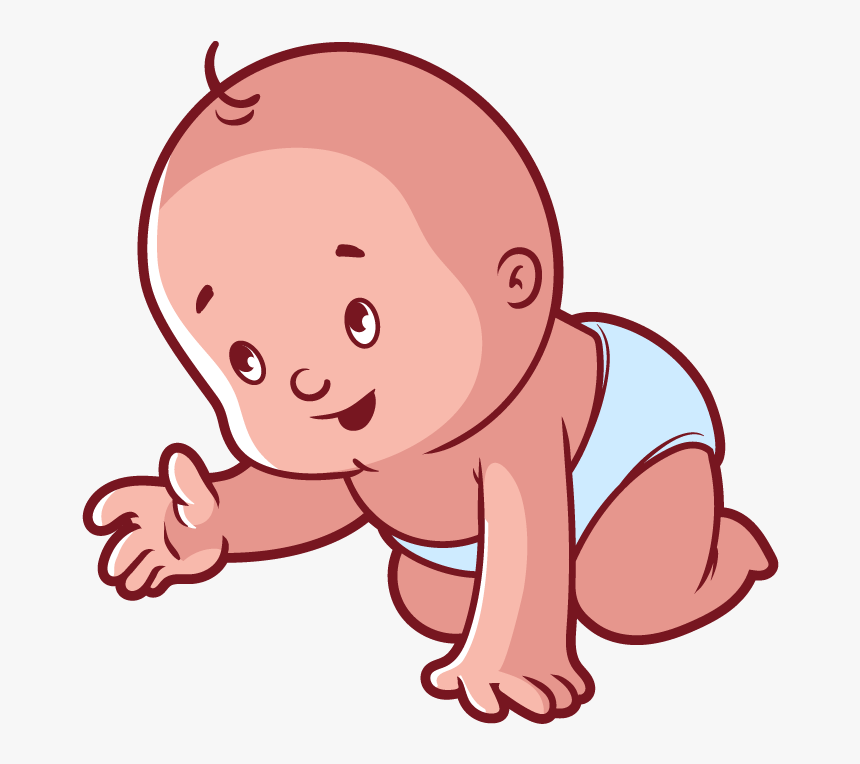 Infant Cartoon Child Clip - Baby Crawling Clipart Png, Transparent Png, Free Download