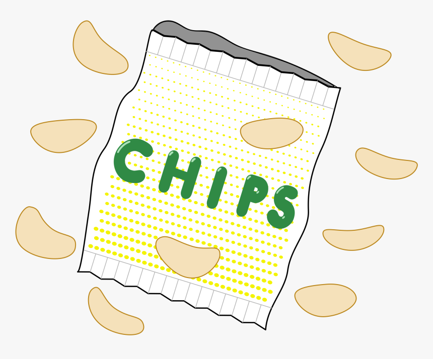 Clip Art Cartoon Bag Of Chips - Bag That Says Chips, HD Png Download, Free Download