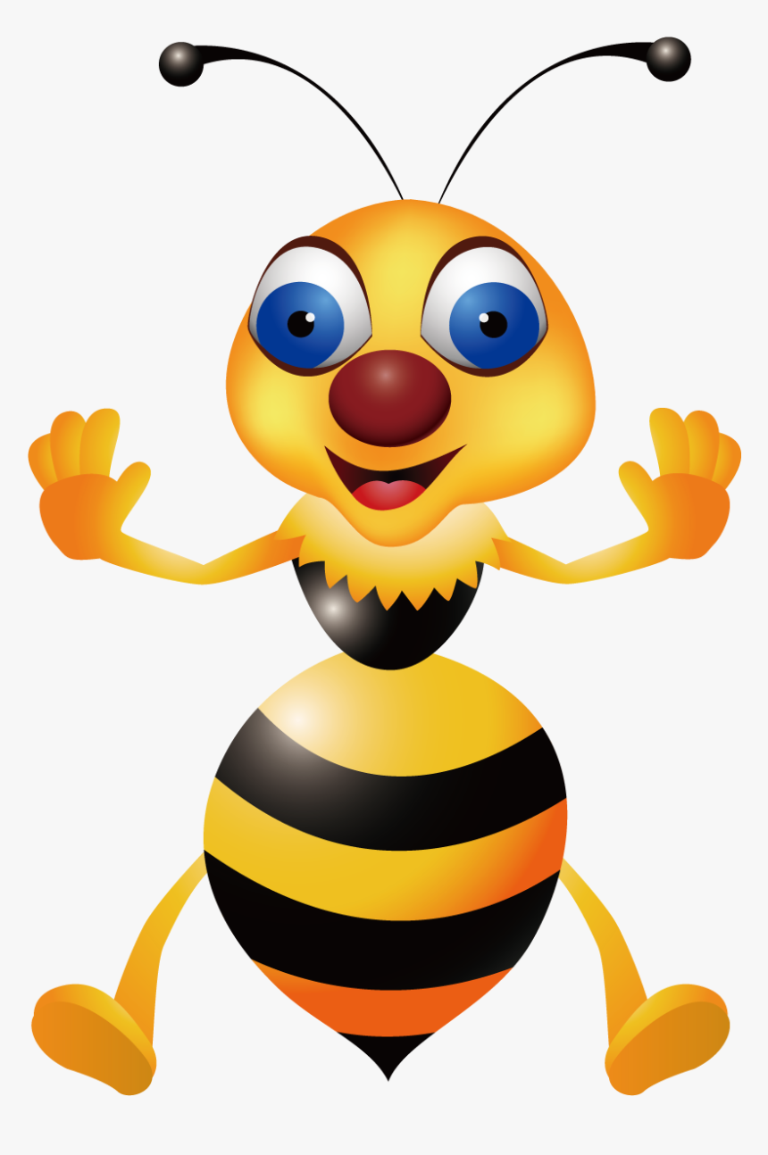 Bee Hornet Wasp Clip Art - รูป ผึ้ง น่า รัก การ์ตูน ลาย เส้น, HD Png Download, Free Download