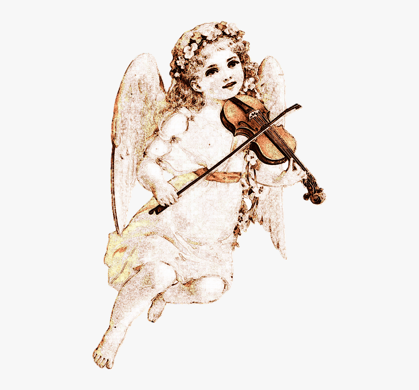 Angel, Drawing, Violin, Antique, Vintage, Romantic - Transparent Angel Png Victorian, Png Download, Free Download