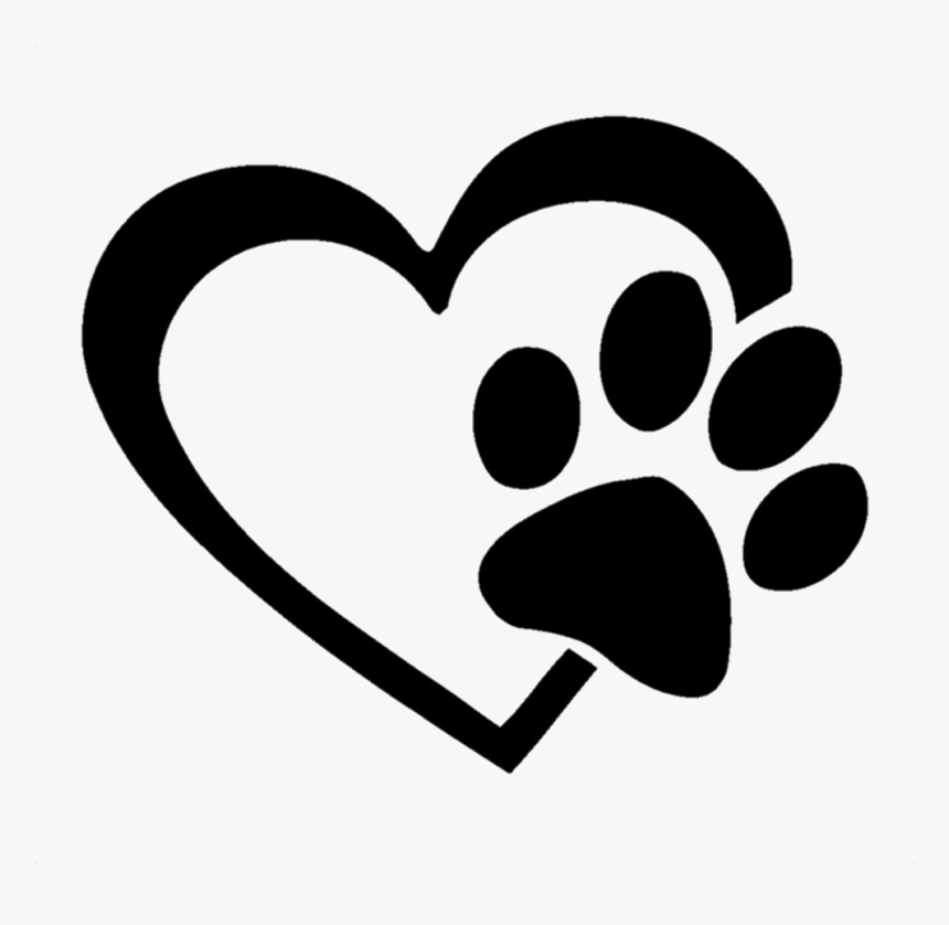 Pawprint Clipart Heart - Heart With Paw Print, HD Png Download, Free Download