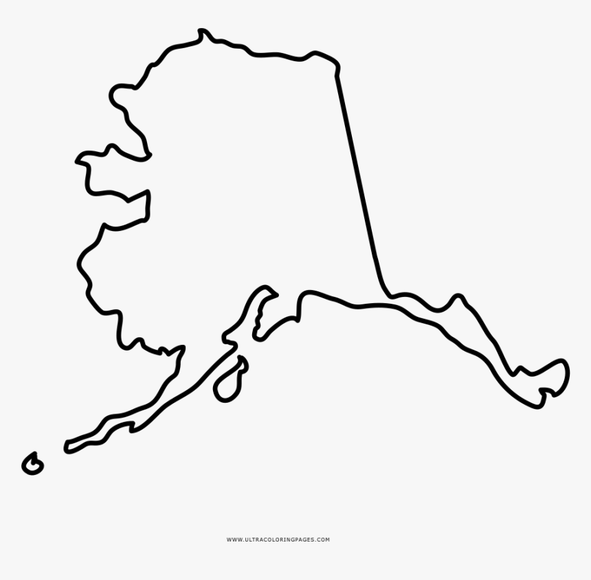 Alaska State Outline Drawing 256541 Coloring Pages - State Of Alaska Drawing, HD Png Download, Free Download