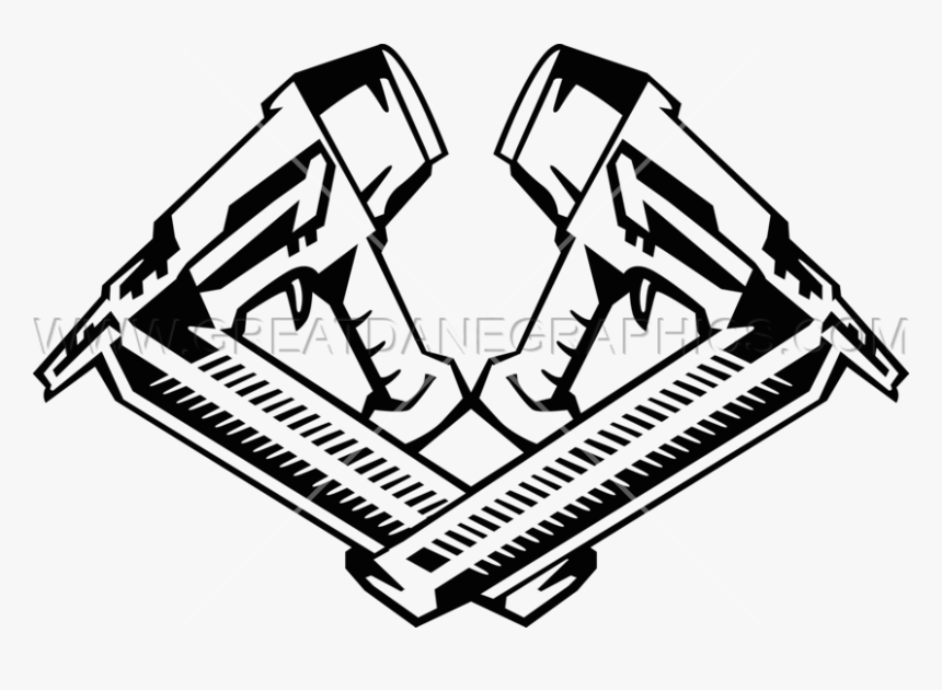 Nails Cross Black And White Stock - Nail Gun Black And White, HD Png Download, Free Download