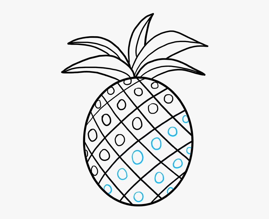How To Draw Pineapple - Drawing Pineapple, HD Png Download, Free Download