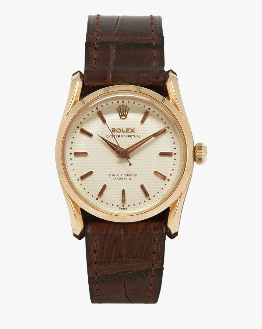 Rolex 1601 Champagne Dial Leather Band, HD Png Download - kindpng