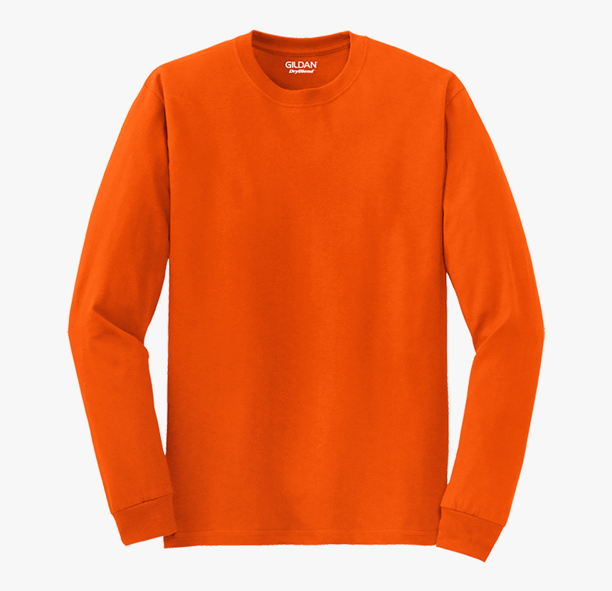 Orange - Long Sleeve T Shirt Template Png, Transparent Png, Free Download