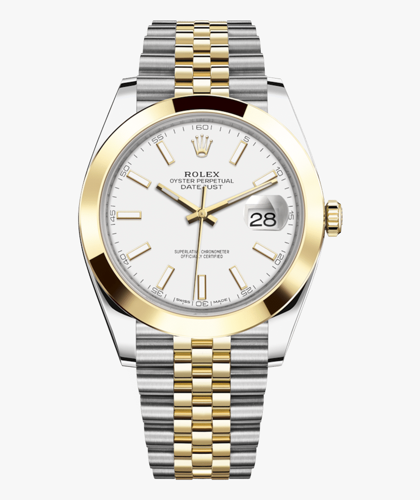 Rolex Oyster Perpetual Datejust 41 Watch white Dial, - Datejust 41 Jubilee Two Tone, HD Png Download, Free Download