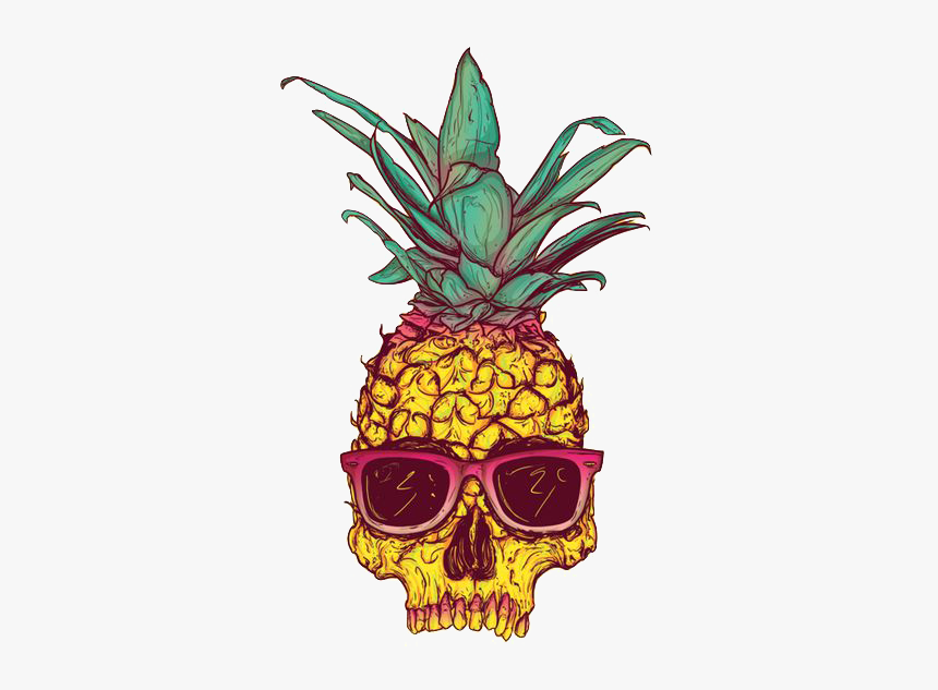 Download Skull Calavera Creative Tropical Fruit Pineapple - Skull Pineapple, HD Png Download, Free Download