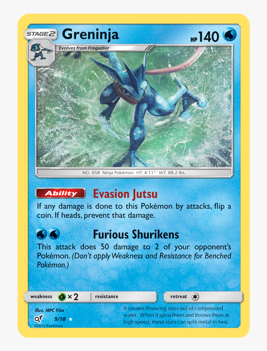 Greninja - 9/18 - Holo Rare - Pokemon Detective Pikachu Greninja Card, HD Png Download, Free Download