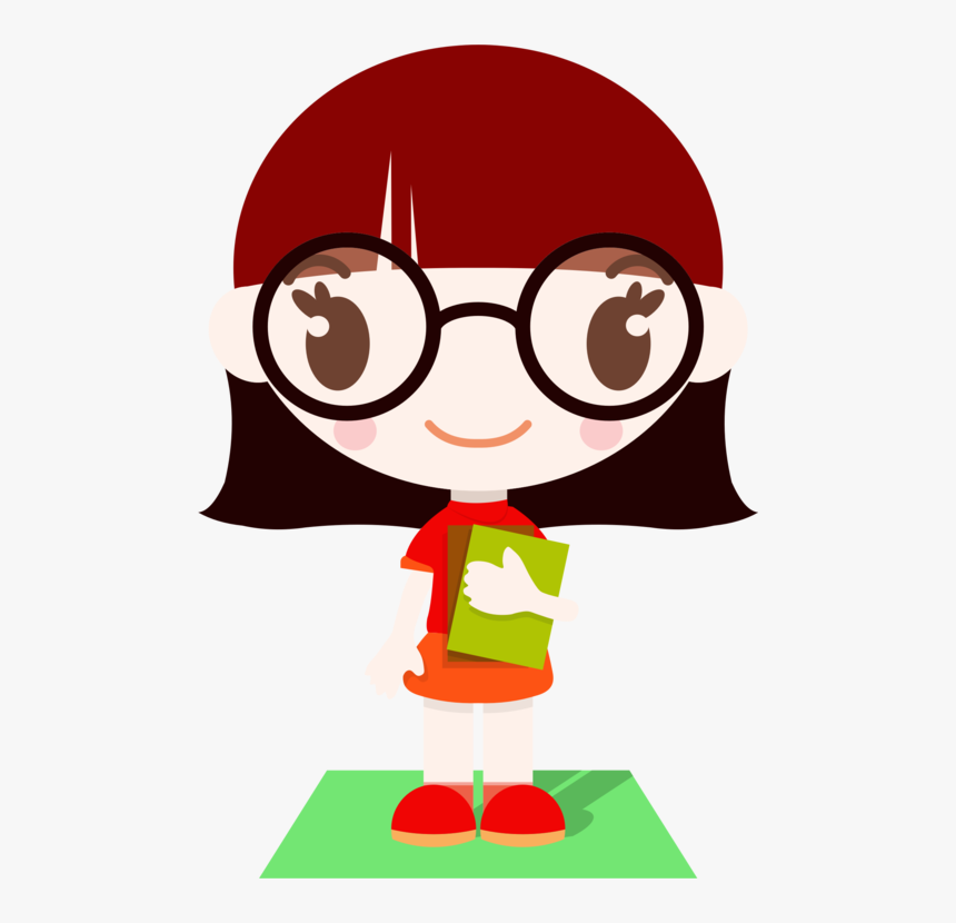 Transparent Nerd Clipart - Girl With Glasses Clipart, HD Png Download, Free Download