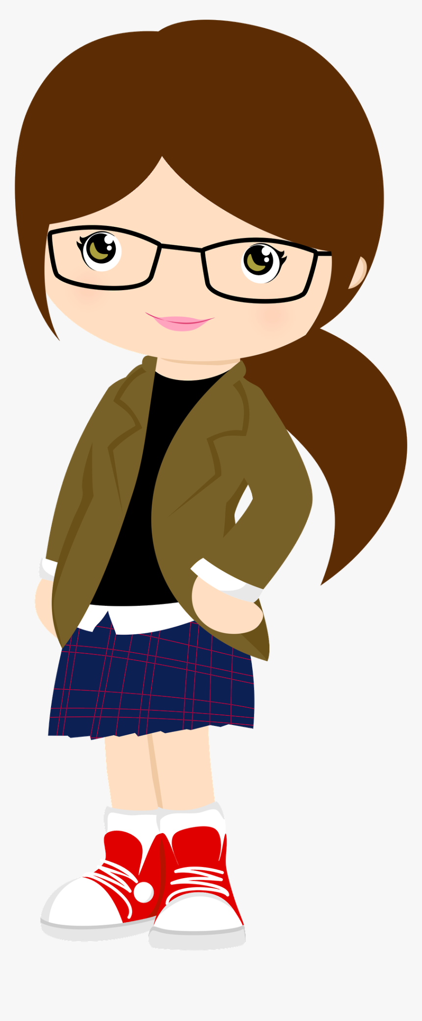 Photos Girl With Glasses - Girl With Glasses Clipart, HD Png Download -  kindpng