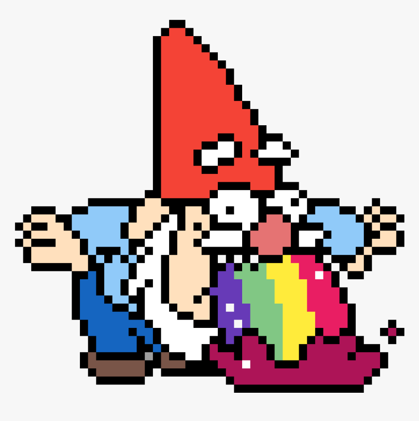 Gravity Falls Garden Gnomes - Grid Minecraft Pixel Art, HD Png Download, Free Download