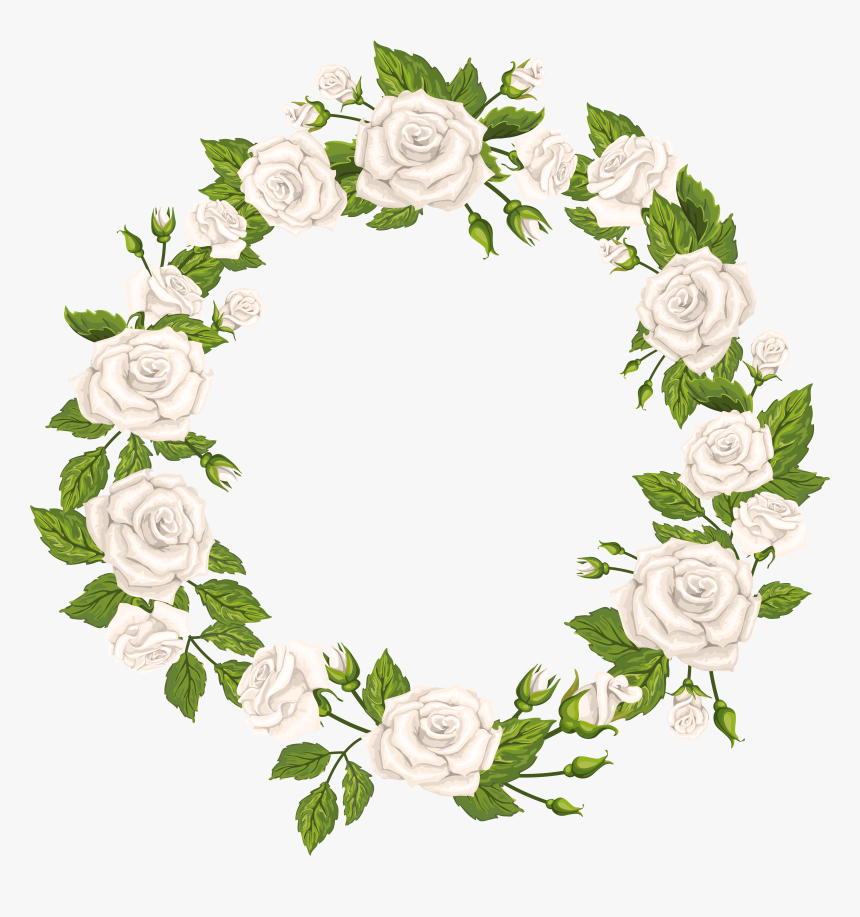 White Rose Wreath Png Clipart , Png Download - White Flower Wreath Png, Transparent Png, Free Download