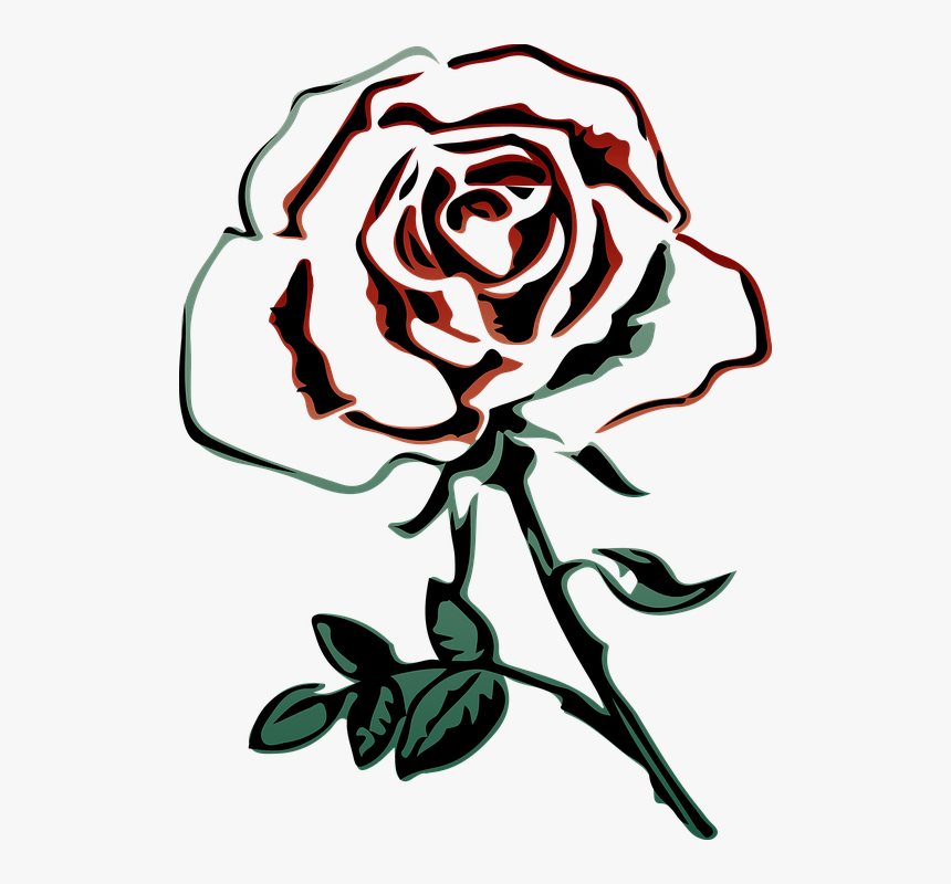 Rose Bush Clipart Black And White - Rosas Clipart Png Black And White, Transparent Png, Free Download