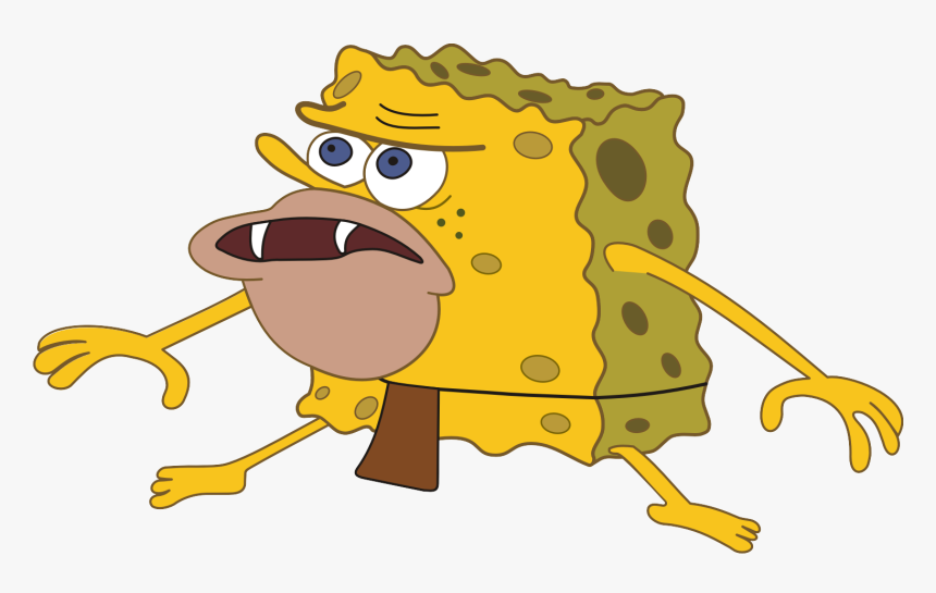 Spongebob Transparent Png Transparent Background - Bob Esponja Cavernicola Meme, Png Download, Free Download