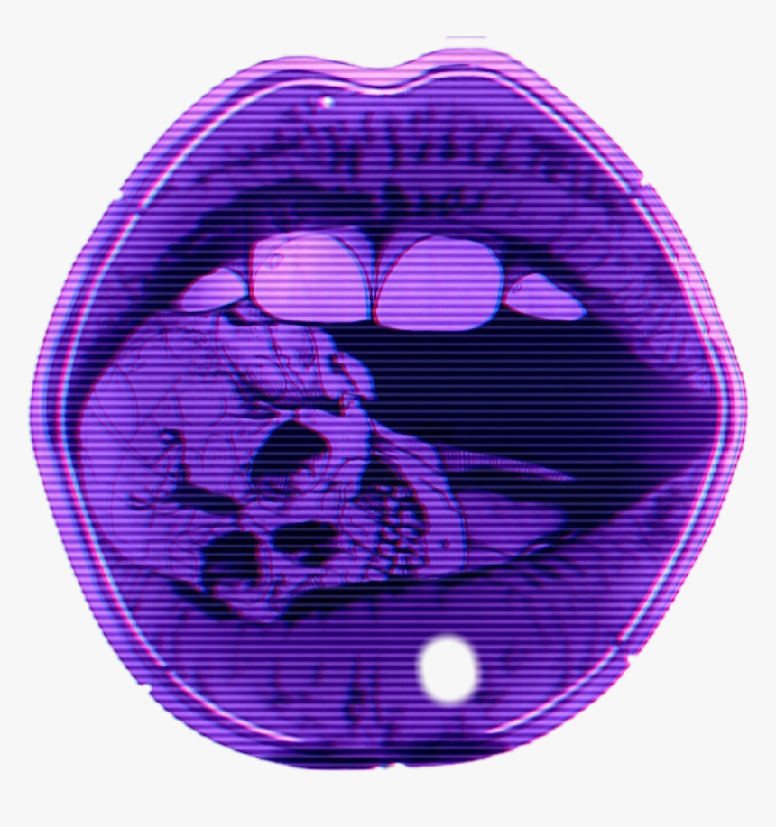 Vaporwave Aesthetic Glitch Lips Skul Png Sticker Aesthetic - Trippy Grunge, Transparent Png, Free Download
