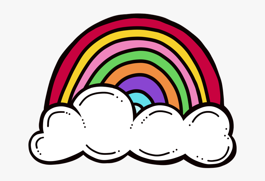 Rainbow Cloud Clip Art - Rainbow & Cloud Clipsrt, HD Png Download, Free Download