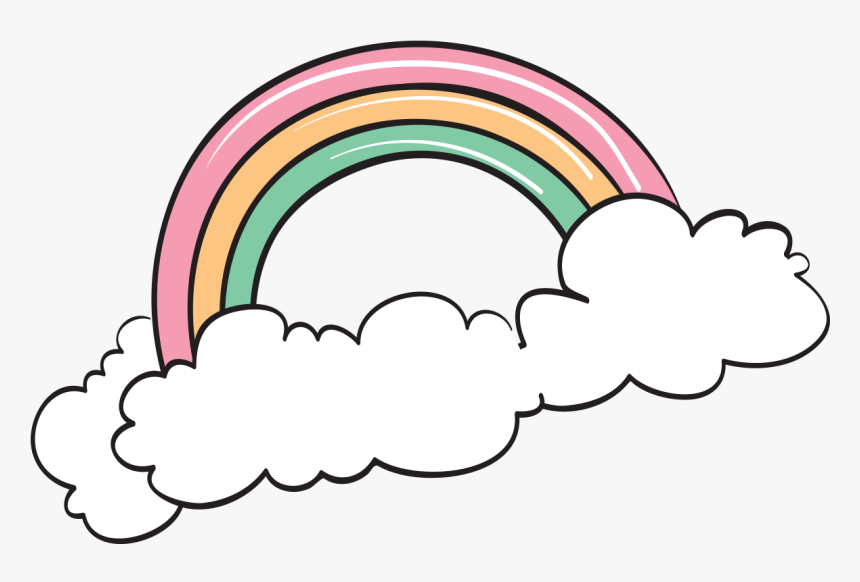 Transparent Rainbow Cloud Clipart - Graphic Design, HD Png Download, Free Download