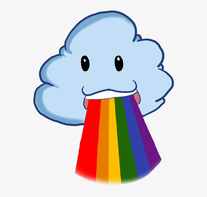 Chibi Cloud Vomiting A Rainbow By Linksketchit - Throw Up Rainbow Art, HD Png Download, Free Download