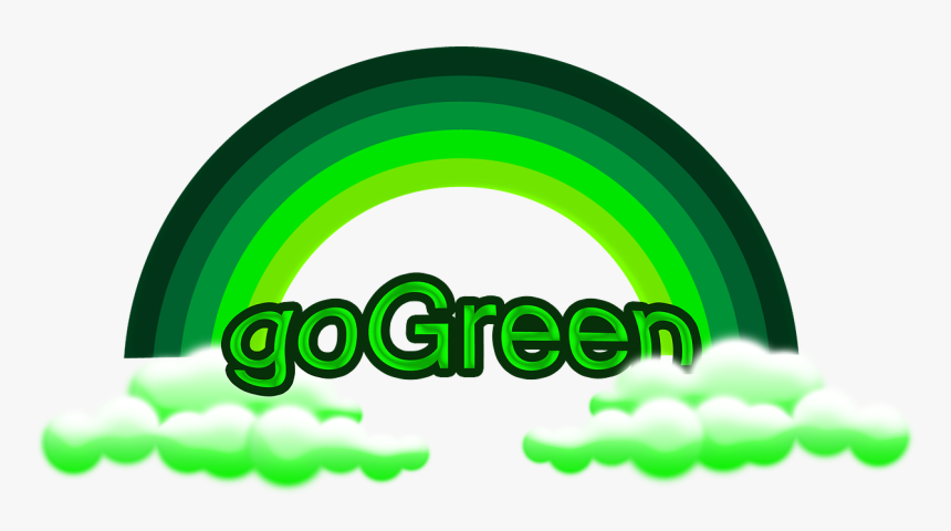 Go Green, Green, Drawing, Rainbow, Cloud, Environment - Go Green In Png, Transparent Png, Free Download