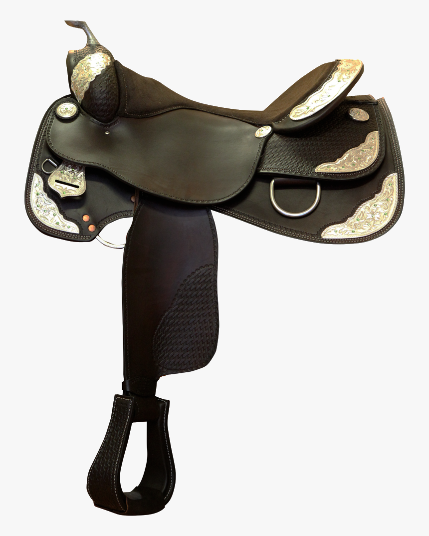 Western Show Saddle Black Silver - Black And Gold Western Saddle, HD Png Download, Free Download