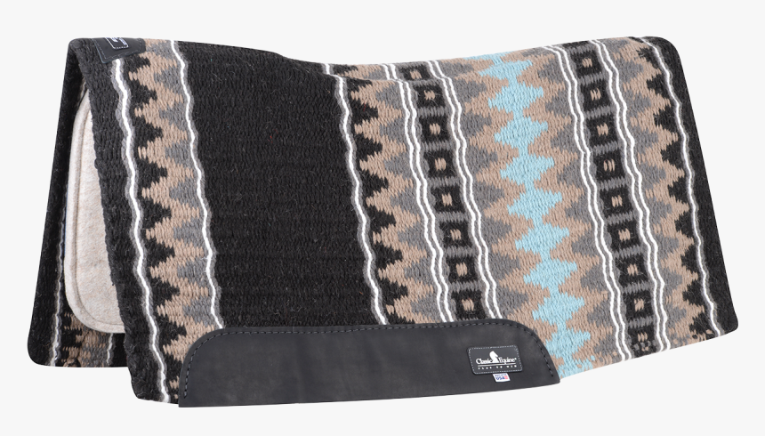 Classic Equine Esp Contour Wool Top Saddle Pad, Black/aqua - Western Saddle Pads, HD Png Download, Free Download