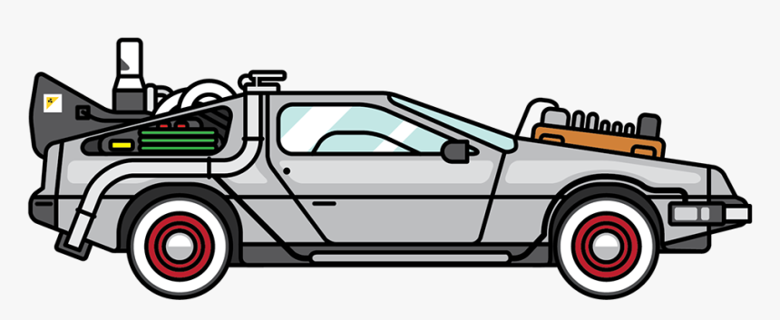 Back To The Future Delorean Clipart - Back To The Future Delorean Cartoon, HD Png Download, Free Download