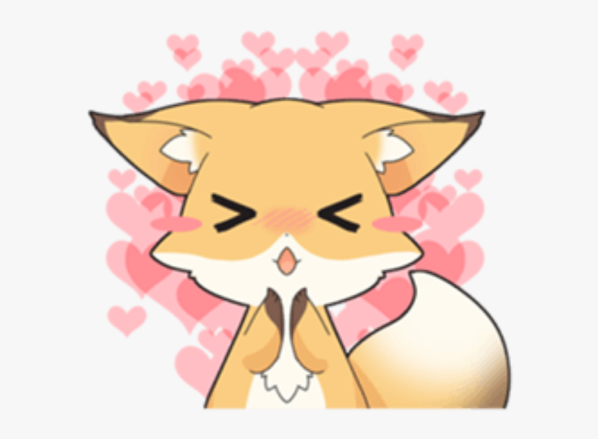 #kawaii #cute #fox #png #overlay #edit - Girly Fox Line Stickers, Transparent Png, Free Download