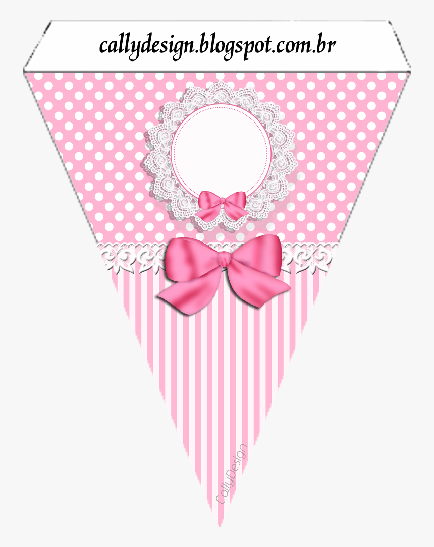 Minnie With Pink Stripes Free Printable Banner - Bandeirolas Rosa, HD Png Download, Free Download