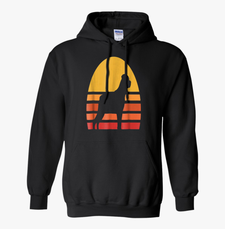 Retro Sun Rottweiler Silhouette T-shirt For Dog Lovers - Hoodie, HD Png Download, Free Download
