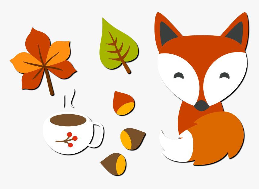 Transparent Cute Fox Png - Cartoon Autumn, Png Download, Free Download