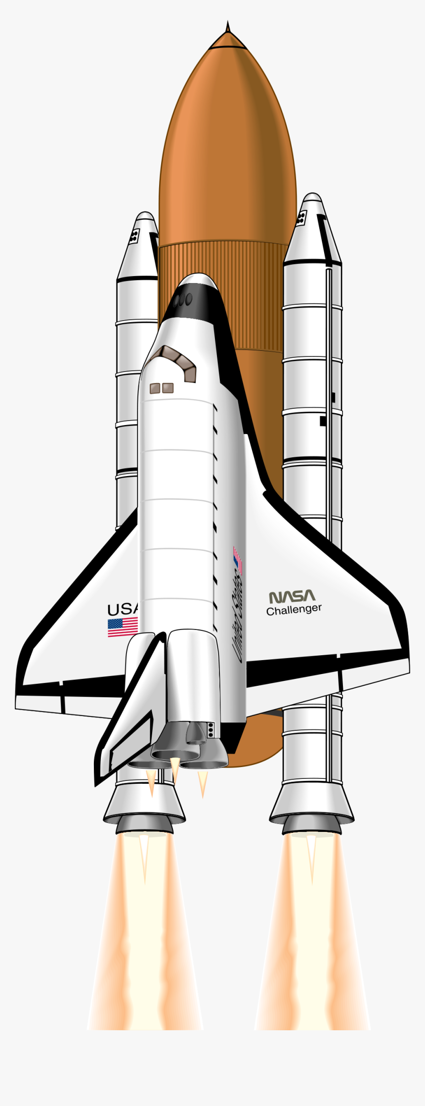 Spaceship Clipart Missile Launch - Challenger Space Shuttle Png, Transparent Png, Free Download