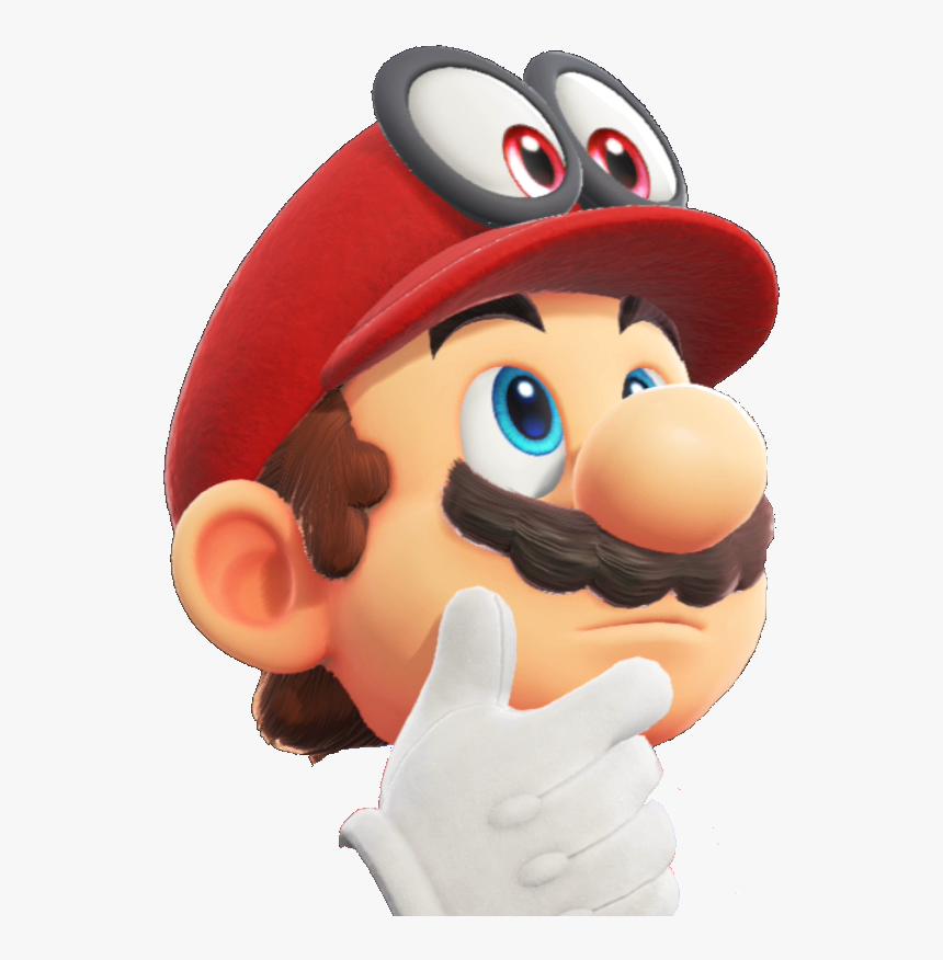 Mario Face Png - Mario Odyssey Mario Thinking, Transparent Png, Free Download