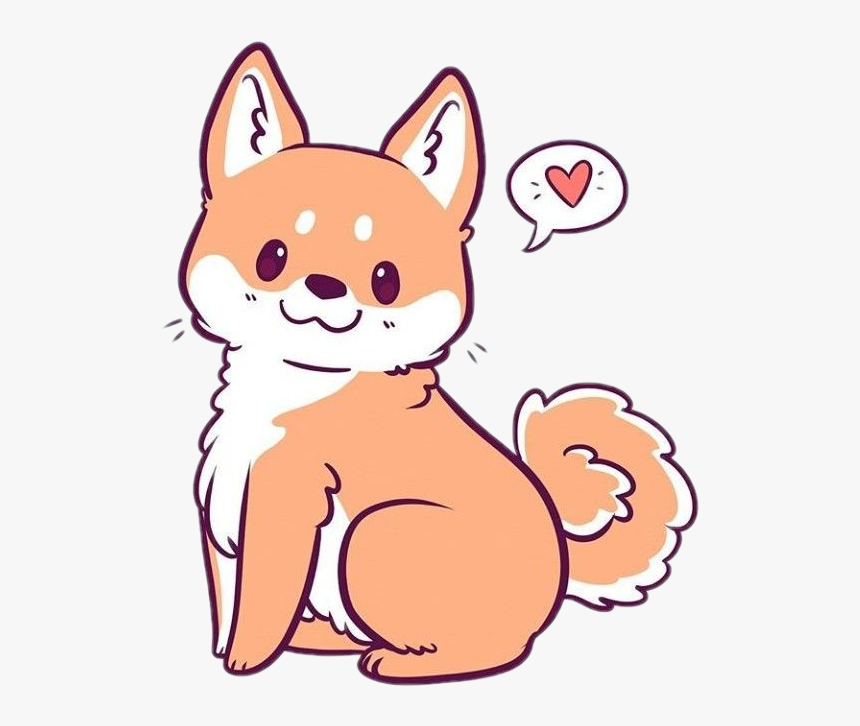 #freetoedit #cute #kawaii #fox #ginger #fur #fluffy - Kawaii Cute Dog Cartoon, HD Png Download, Free Download