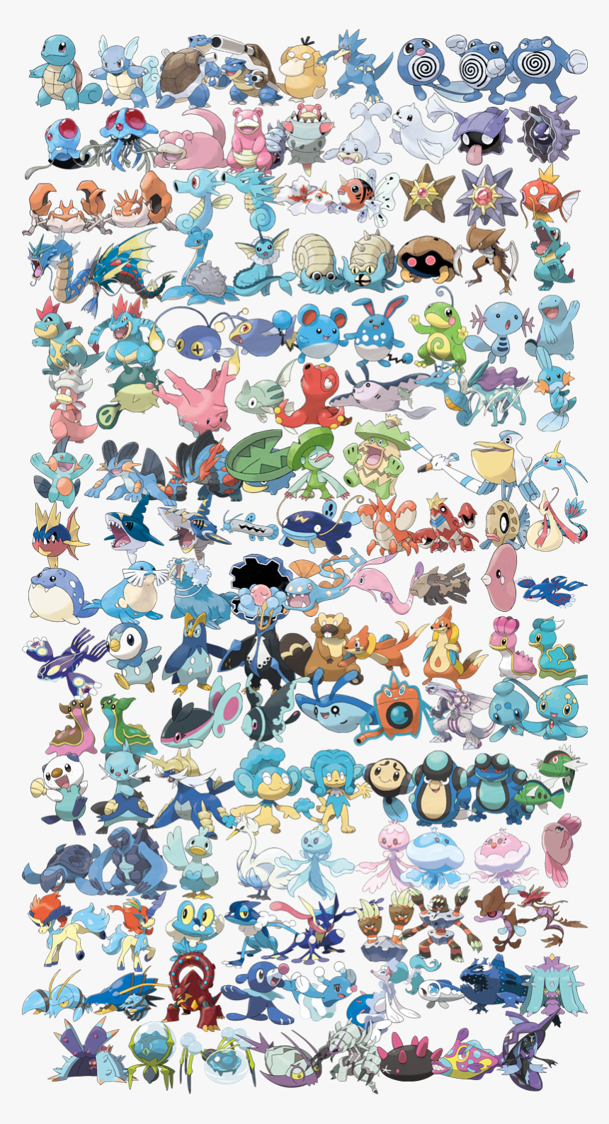 Image - Water Type Pokemon, HD Png Download, Free Download