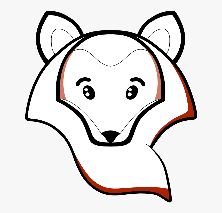 Cute Fox Face Black And White Clipart - Coloring Book, HD Png Download, Free Download