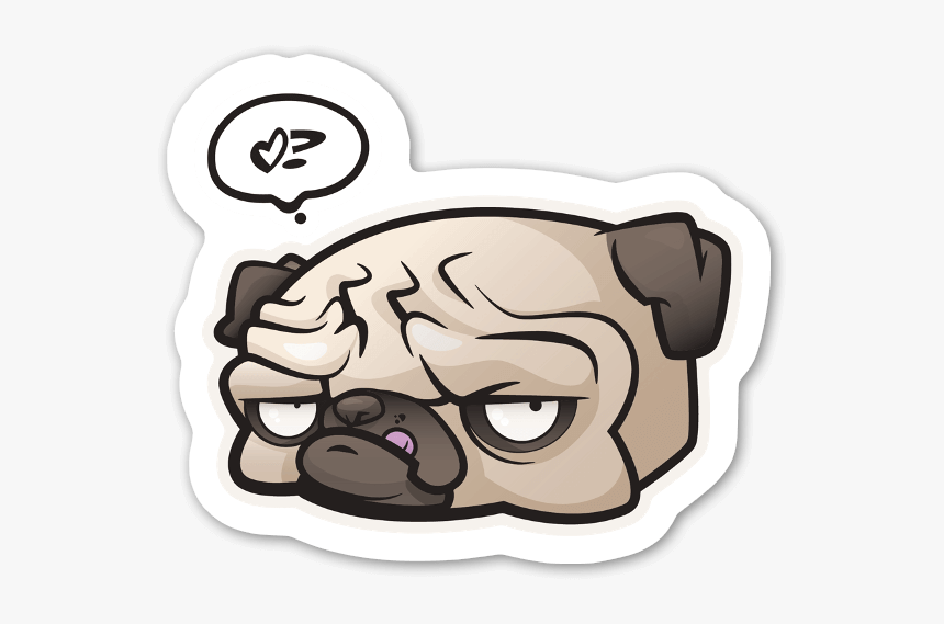 Unamused Pug Sticker - Adobe Illustrator, HD Png Download, Free Download