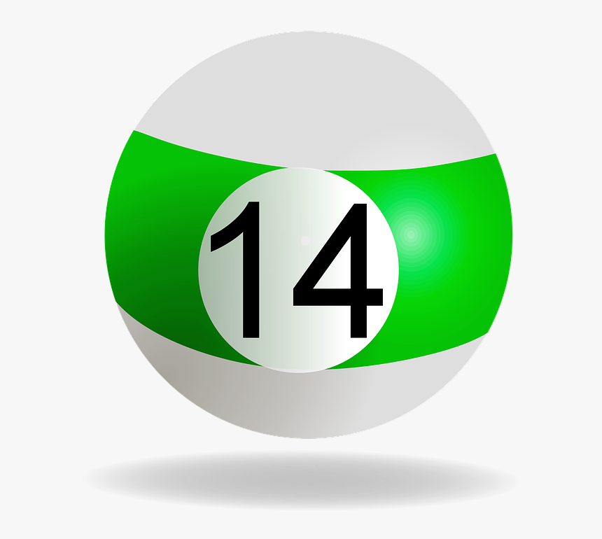 Billiard Ball, Green, 14, Pool, Billiard, Game, Striped - Bolas De Billar 14 Png, Transparent Png, Free Download