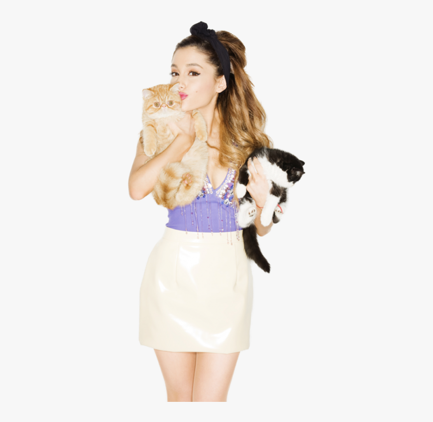 Ariana Grande Png Tumblr - Ariana Grande With Cats, Transparent Png, Free Download