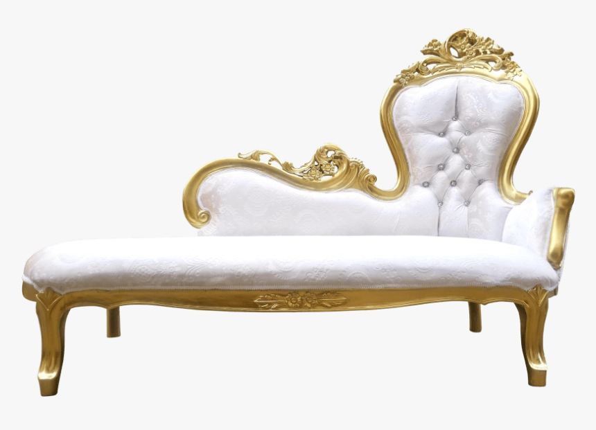 Gold & Ivory Velvet Chaise - Studio Couch, HD Png Download, Free Download