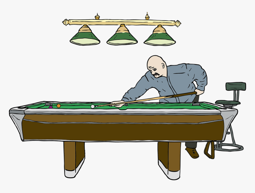 Pool, Billiard, Snooker, Player, Cue Ball, Cue - Drawing Of Pool Table, HD Png Download, Free Download